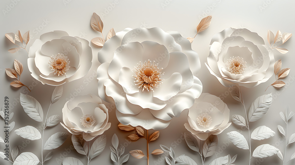 Festive Floral Arrangement, Vibrant Paper Cut Flowers in Botanical Art 3D Render, Colorful Celebration Decoration, Handmade Flower in Background Design. Festive Floral Arrangement, Vibrant Paper Cut Flowers in Botanical Art 3D Render, Colorful Celebration Decoration, Handmade Flower in Background Design.