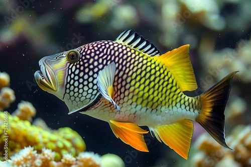 Tropical Fish Swimming Among Colorful Coral Reefs in Vibrant Underwater Marine Life Scene