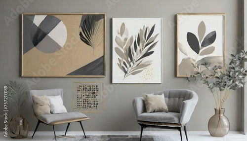 a series of wall decor elements that embrace the elegance of simplicity. Utilize minimalist frames, monochromatic color schemes, and carefully selected wall decals to achieve a modern and chic aesthet photo