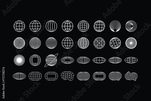 Y2K Vector HUD Globes Spheres Abstract Objects Forms Shapes