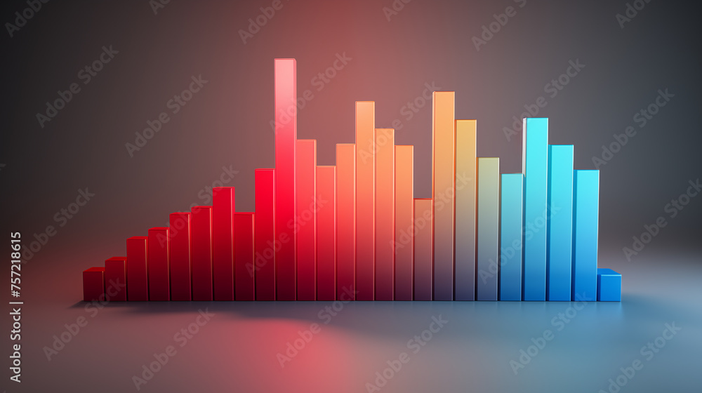 Pastel-colored bar chart rising ai generated background image