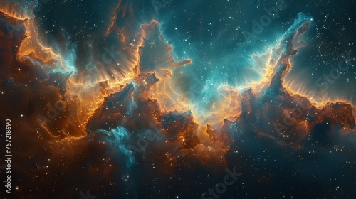 nebula space blue and orange 