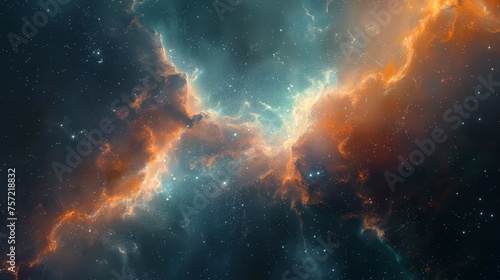 nebula space blue and orange 