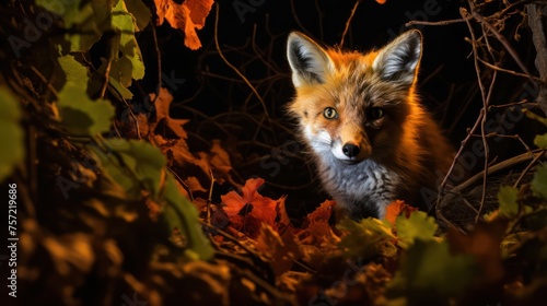 curious fox exploring its nighttime surroundings, showcasing the adaptability of these creatures