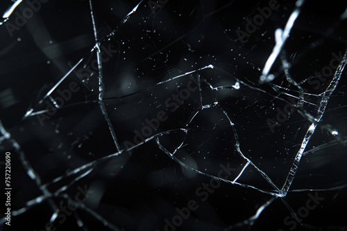 Broken glass texture, shattered splashing glass 3D rendering