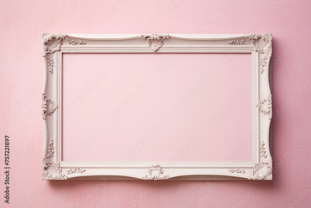 Envision the perfection of a blank frame against a gentle color wall background, a canvas for your artistic imagination. Envision the perfection of a blank frame against a gentle color wall background, a canvas for your artistic imagination.