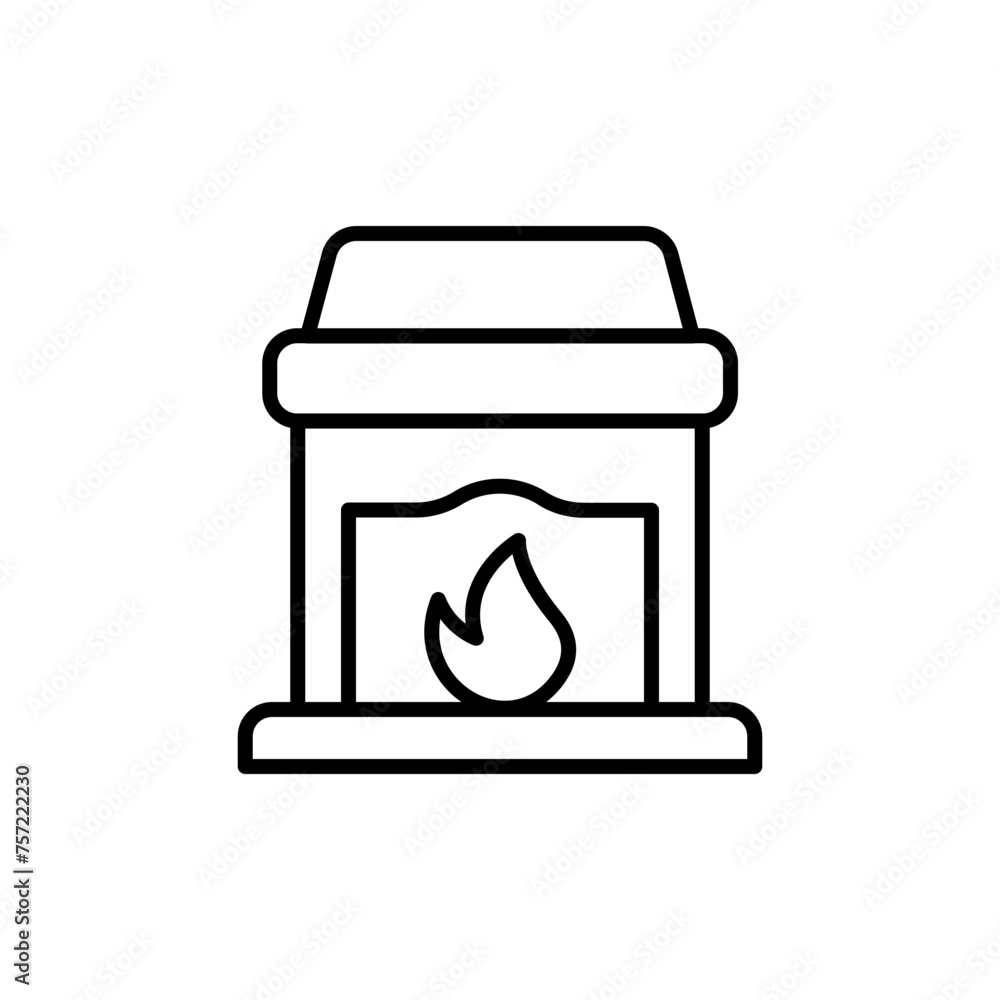 Fireplace outline icons, minimalist vector illustration ,simple transparent graphic element .Isolated on white background Fireplace outline icons, minimalist vector illustration ,simple transparent graphic element .Isolated on white background