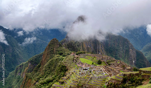 Machu Picchu in Cusco, Peru, a Peruvian Historical Sanctuary in 1981 and a UNESCO World Heritage Site in 1983. One of the New Seven Wonders of the World © Allen.G