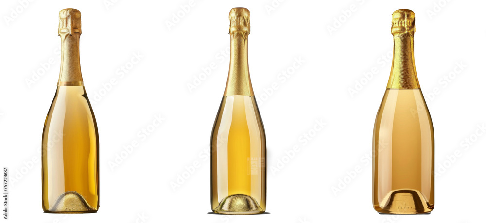 Bottle of champagne white sparkling wine stock photo isolated on transparent background Bottle of champagne white sparkling wine stock photo isolated on transparent background