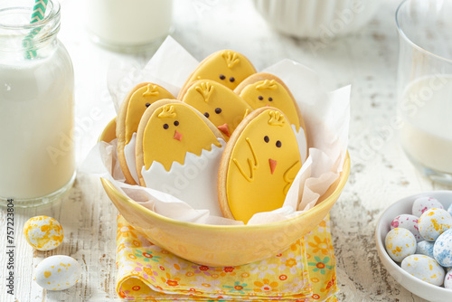 Easter funny chicken chicks icing cookies