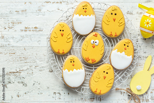 Easter funny chicken chicks icing cookies