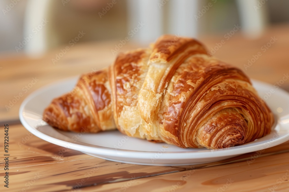 Artisan Croissant with Soft Layered Interior, Elegantly Presented