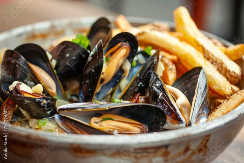 Gourmet Moules Frites: Succulent Mussels and Crispy Fries