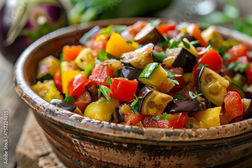 Colorful Ratatouille  Eggplant  Zucchini  and Bell Pepper Delight