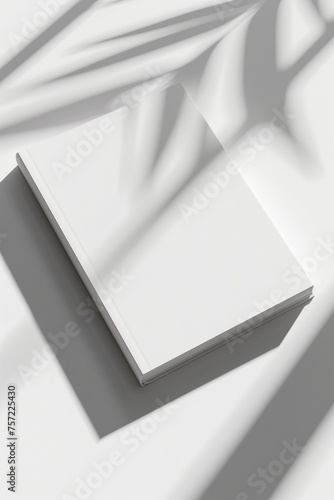 Blank White Book Mockup on a Table