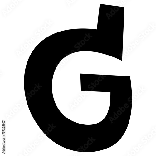 English alphabet  G 1 cute on a white background, vector illustration.
