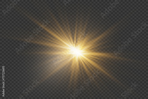  Sun flare light special lens flare light effect. Special effect flash. On a transparent background.