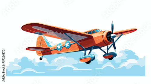 Fototapeta Naklejka Na Ścianę i Meble -  Airplane Taking Flight - Retro Clipart Illustration
