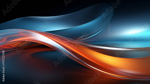 Color abstract curve color flow black background 