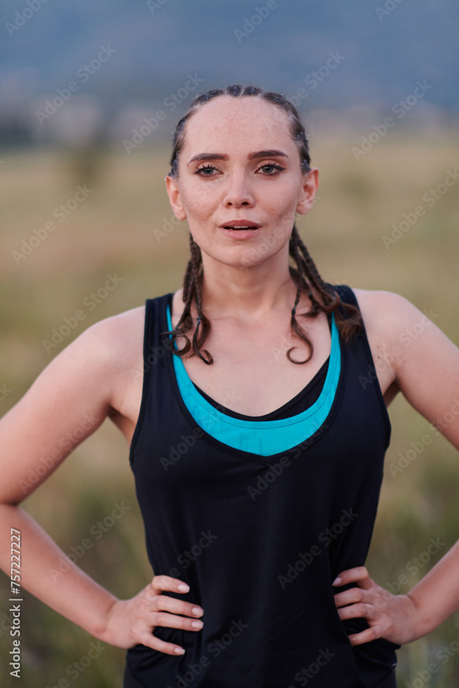 Close-Up Portrait of Determined Athlete Resting After Intense Workout Close-Up Portrait of Determined Athlete Resting After Intense Workout
