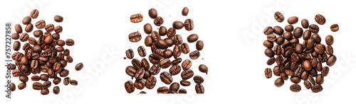 Roasted whole arabica coffee beans, scattered on isolated stock photo on a white or png transparent background isolated stock photo 