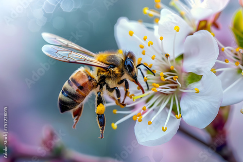 Überlebenskampf: Biene auf der letzten Blume in einer postapokalyptischen, dystopischen Umgebung © Seegraphie