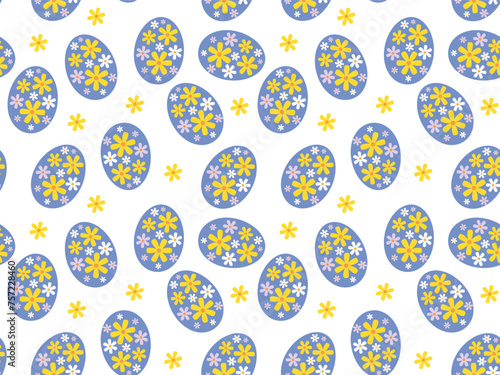 Easter egg seamless pattern. Easter background. Vector illustration