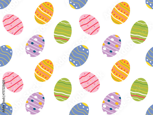 Easter colorful seamless background. Easter egg pattern. Vector illustration