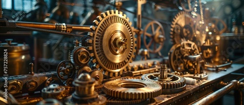 Steampunk inventors fair brass machines