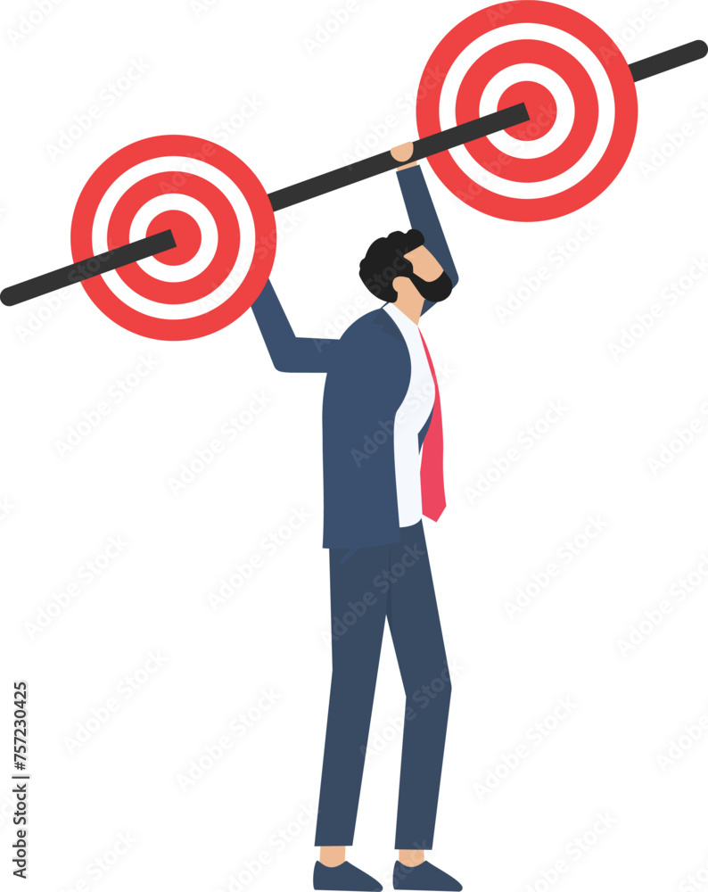 Businessman holding target to success. Concept business illustration concept,
Businessman holding target to success. Concept business illustration concept,
