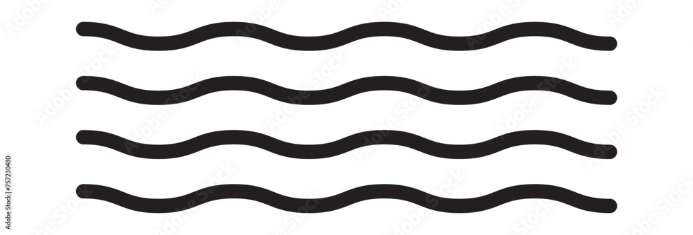Horizontal wavy lines vector seamless pattern. smooth stripes. Abstract monochrome background, repeat tiles. Modern design element for prints, decor, fabric, cloth, textile on white background. eps10 Horizontal wavy lines vector seamless pattern. smooth stripes. Abstract monochrome background, repeat tiles. Modern design element for prints, decor, fabric, cloth, textile on white background. eps10