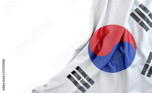 Tablou pe pânză Flag of South Korea with empty space on the left