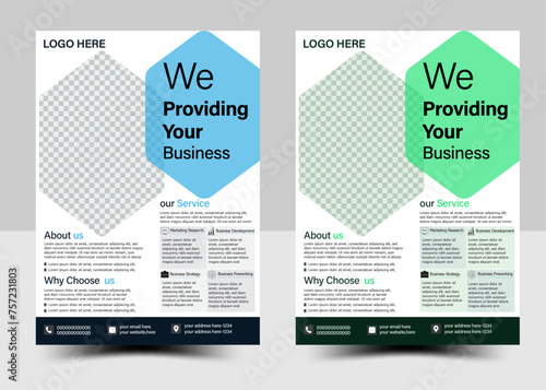 Corporate Business flyer template vector design, Flyer Template ,Corporate Business flyer IT Company flyer . 
 A bundle of 2 templates of different colors a 2 flyer template, modern business flyer . 