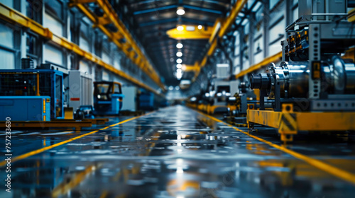 Busy Warehouse Filled With Machines