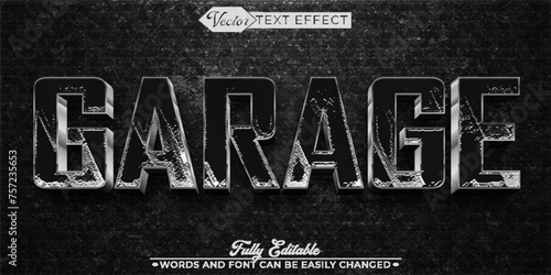 Dark Garage Vector Editable Text Effect Template