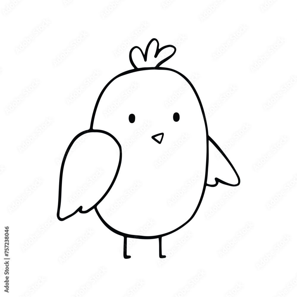 Cute bird outline cartoon illustration isolated on white background. animal illustration for kids coloring book. Cute bird outline cartoon illustration isolated on white background. animal illustration for kids coloring book.