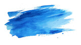 Watercolor brush strokes in shades of blue isolated on a white background.