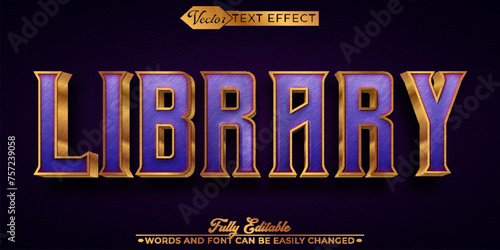 Ancient Purple Library Vector Editable Text Effect Template