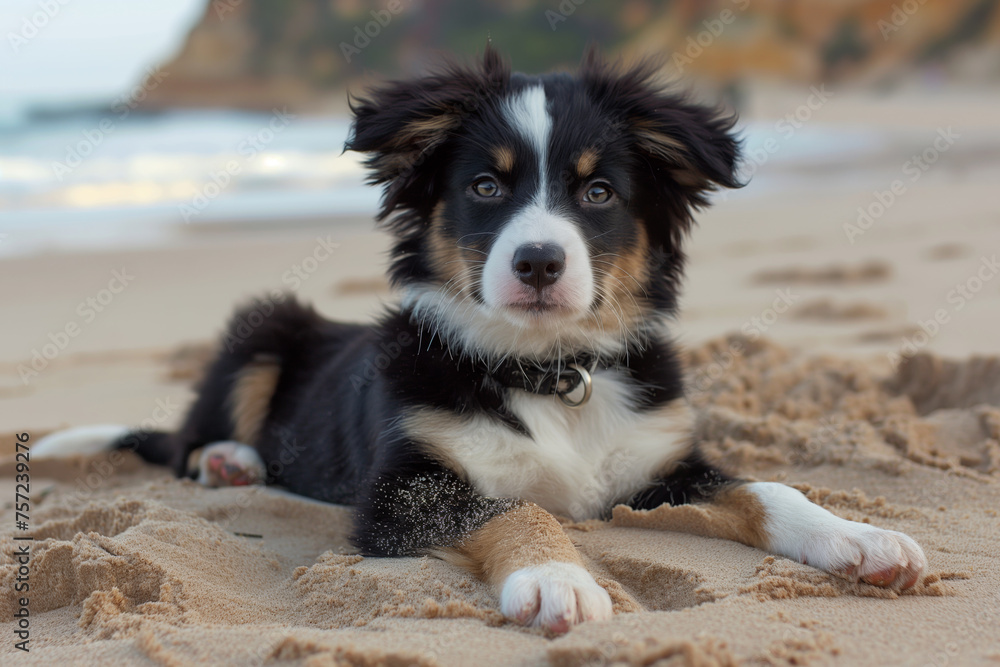 dog on the beach