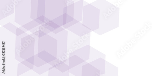 Abstract transparent hexagon geometric shape with low opacity, modern clean vector illustration for background, banner, elements, decoration. Hexagonal lilac background. 