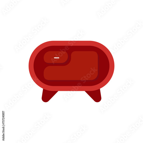 Bedside table vector icon. A cozy bedside table. A colorful bedside table in a simple cute style. Room table top. Place by the bed for things. Home cozy furniture.
