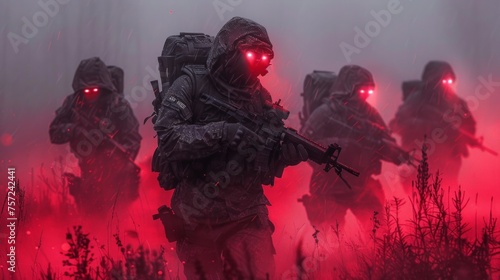 Background of cyber warfare  digital combat zone  wide screen  futuristic cyber tactics  dusk  neon conflict  AI Generative