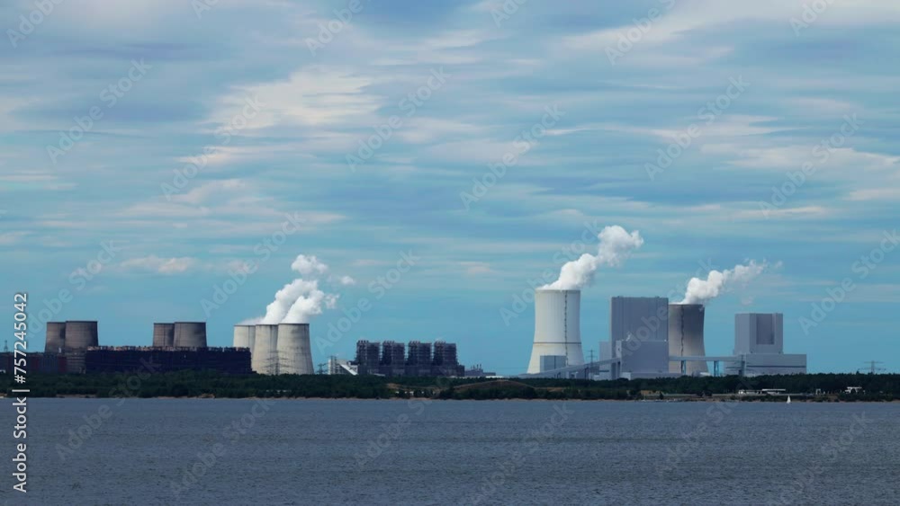 panoramic aerial view of the coal-fired power plant (timelapse) panoramic aerial view of the coal-fired power plant (timelapse)