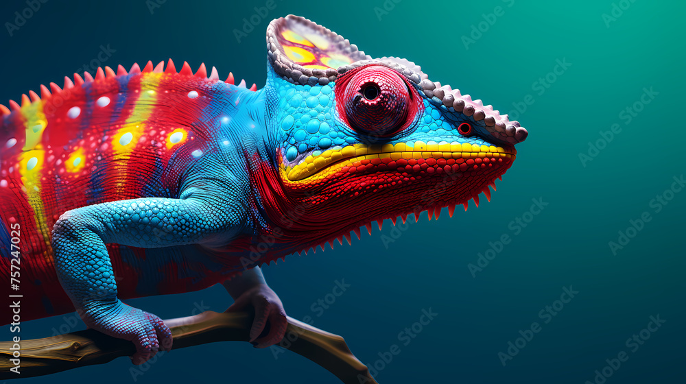 Chameleon on background, colorful fantasy animal Chameleon on background, colorful fantasy animal