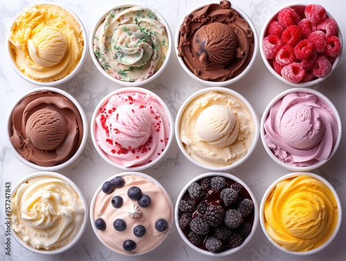 assorted ice cream in a cup