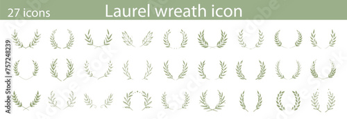 Vintage laurel wreaths collection. Vintage decorative elements for awards, medals, emblem and logo. 