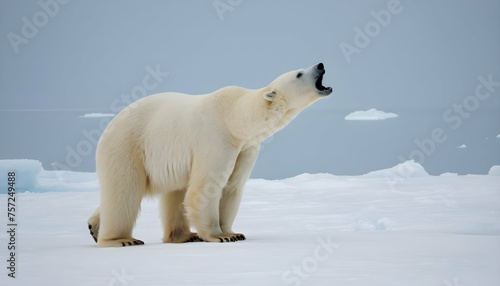 A Polar Bear With Its Tail Held High A Sign Of Do