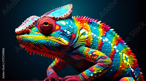 Digital illustration of colorful lizard