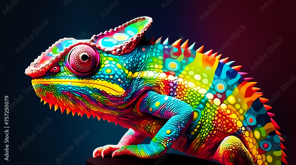 Digital illustration of colorful lizard Digital illustration of colorful lizard