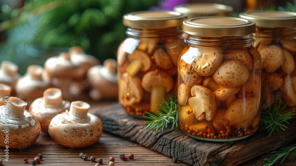 fresh champignon mushrooms in jar fresh champignon mushrooms in jar